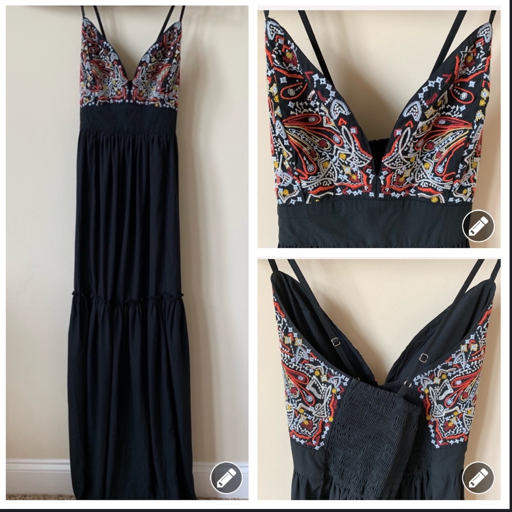 Abercrombie strappy embroidered bodice maxi #58